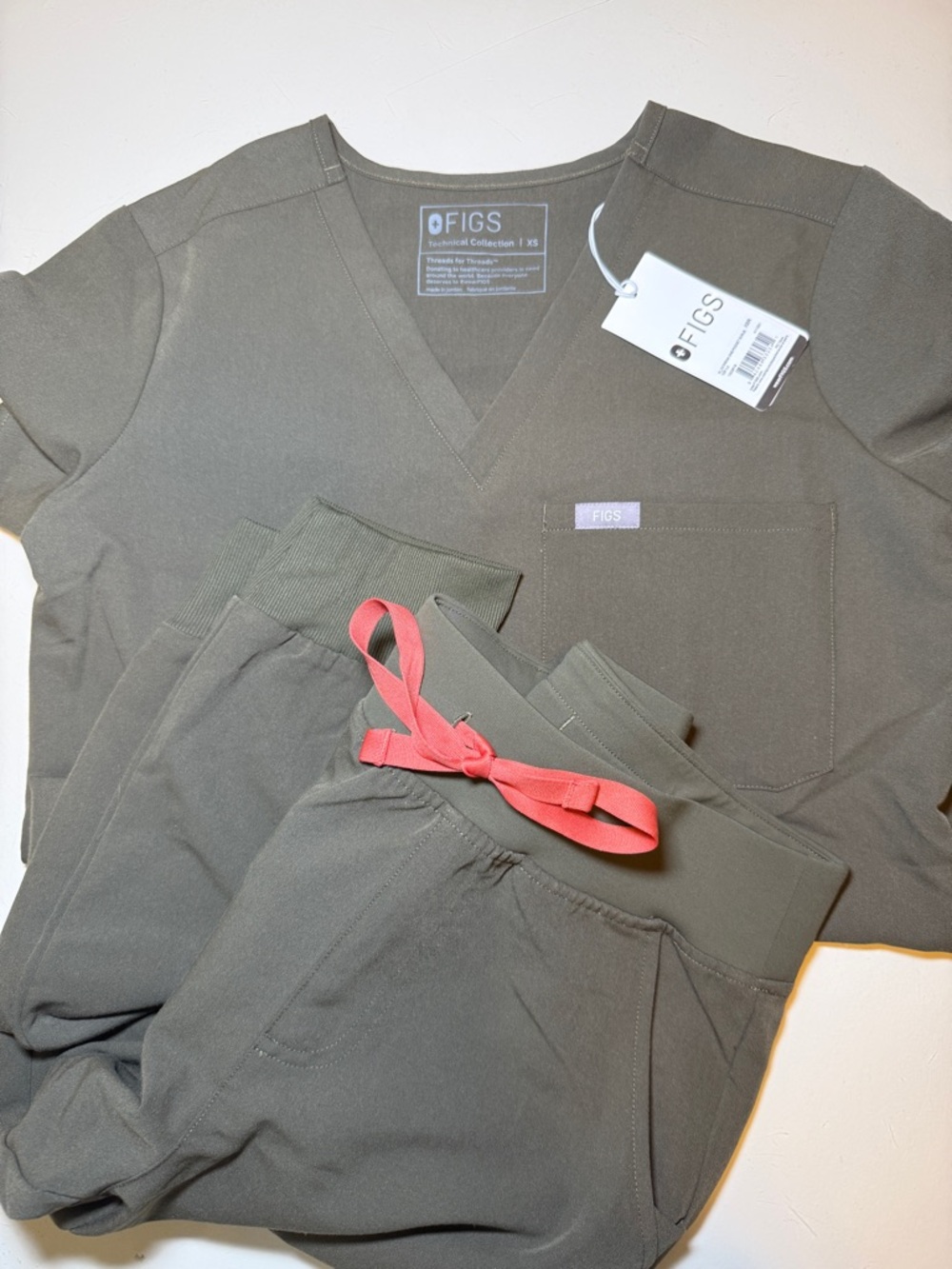 FIGS Olive Green Scrub Set